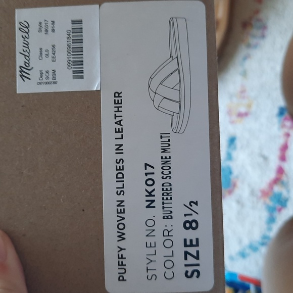 NIB Madewell Puffy Woven Slides in Leather 8.5 - Picture 4 of 4